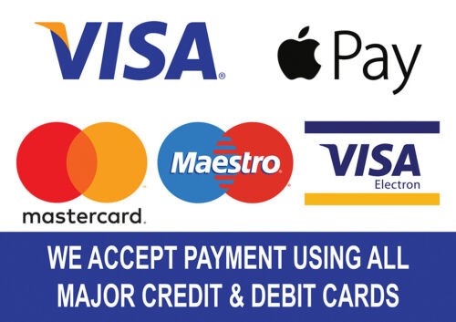 We accept card payments and Apple Pay